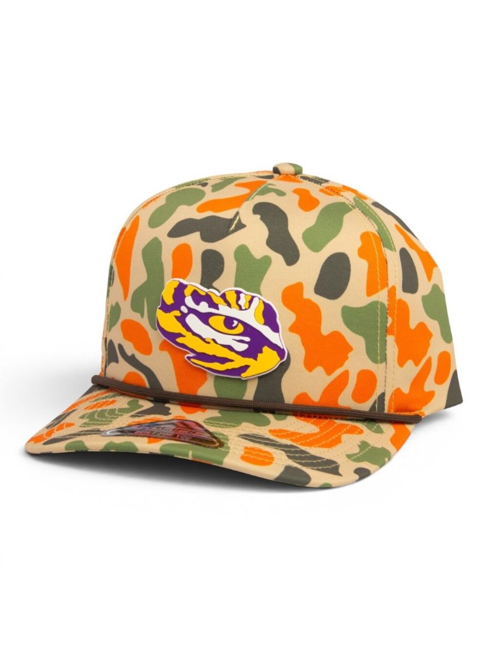 LSU Tiger Eye 3D Duck Camo Rope Hat- Blaze Camo